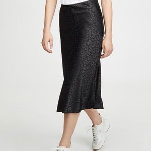 NWT lightweight silky leopard midi skirt